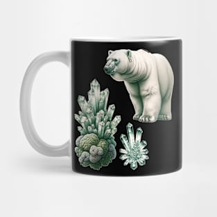 Arctic Elegance: Moss, Crystal, and Bear Mug